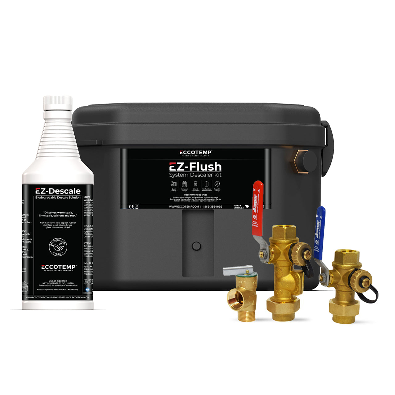 Eccotemp EZ-Flush Descaler with Jomar Service Valve Kit EBP