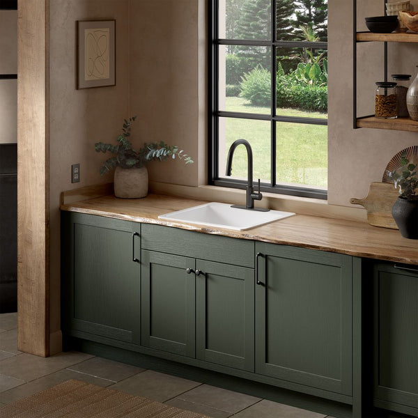 Jackson Fireclay 25" Single Bowl Drop-In Kitchen Sink with 3 Holes