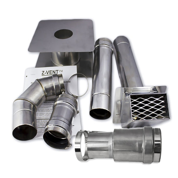 3 Inch Stainless Steel Horizontal Vent Kit with 2.5" Adapter
