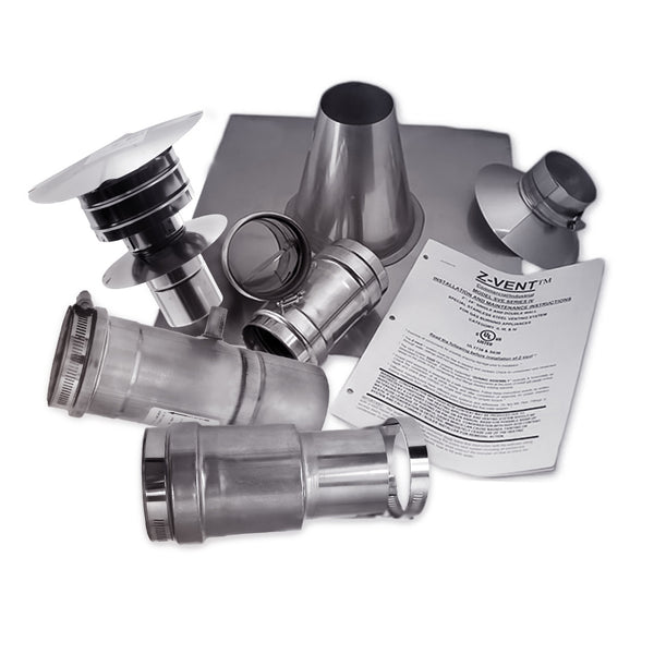 3 Inch Stainless Steel Vertical Vent Kit with 2.5" Adapter