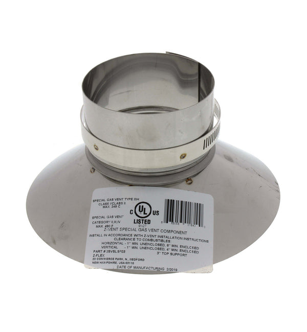 3 Inch Stainless Steel Vertical Vent Kit with 2.5" Adapter