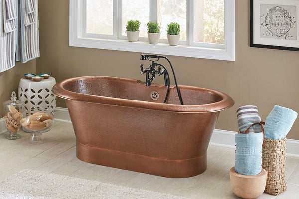 Thales 5' Copper Freestanding Bathtub with Overflow