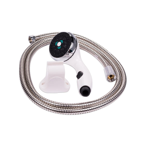 Eccotemp White Shower Head with Stainless Steel Hose