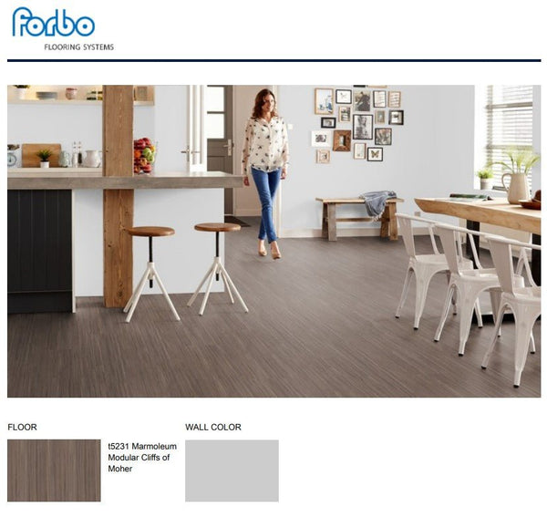 Forbo Marmoleum Modular Natural Linoleum 10" x 40" Tile Flooring