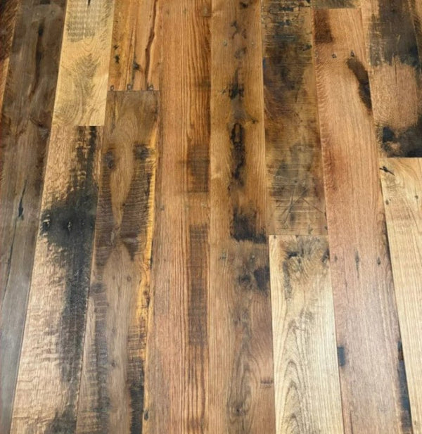 Reclaimed Engineered Industrial Oak Flooring-Distressed