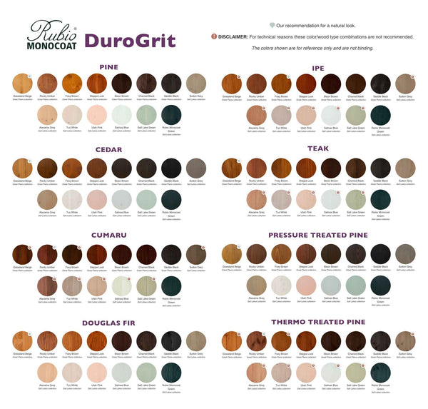 Rubio Monocoat DuroGrit Exterior Wood Stain Colors