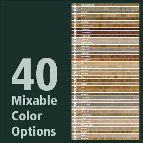 10 Mixable Color Options of Oil Plus Part A from Rubio Monocoat