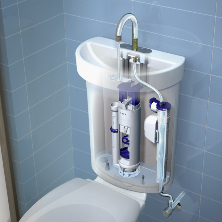 Caroma Profile Smart 305 Dual Flush Toilet With Sink