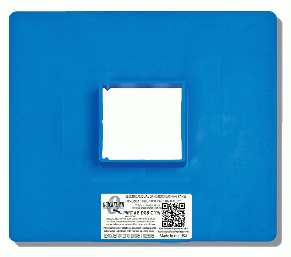 Quickflash E-DGB C 1 3/8" Flashing Panel for Electrical