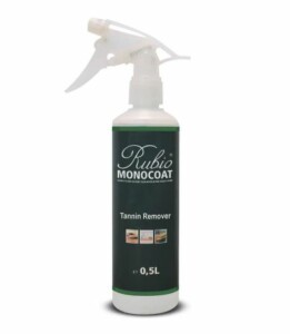 Rubio Monocoat Tannin Remover is the best product to use when faced with acid or water stains on wood.